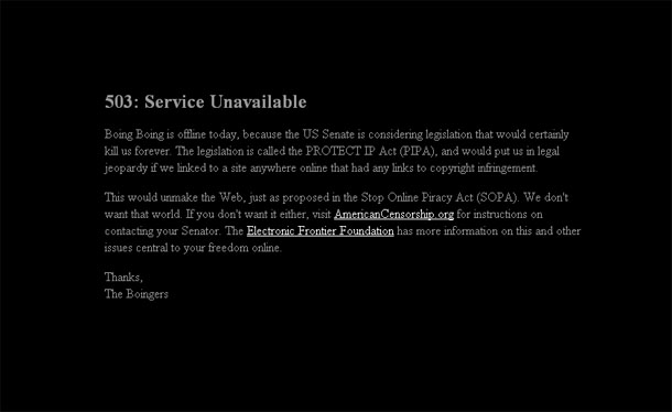SOPA PIPA STRIKE - BOING BOING
