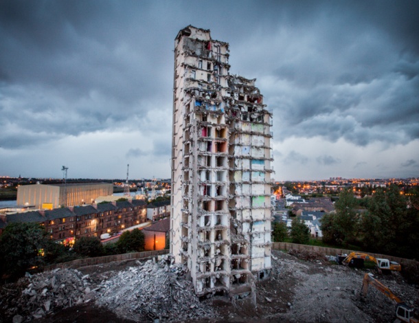 The last months of the Plean St High Rise Flats in Glasgow in 2010.